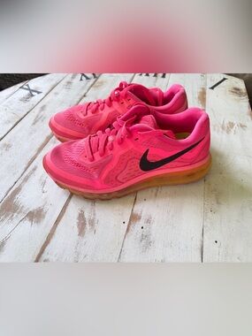 NIKE AIR MAX 2014 hyper pink mesh womens sneakers sz 8.5 EUC 621078-601 GOAT